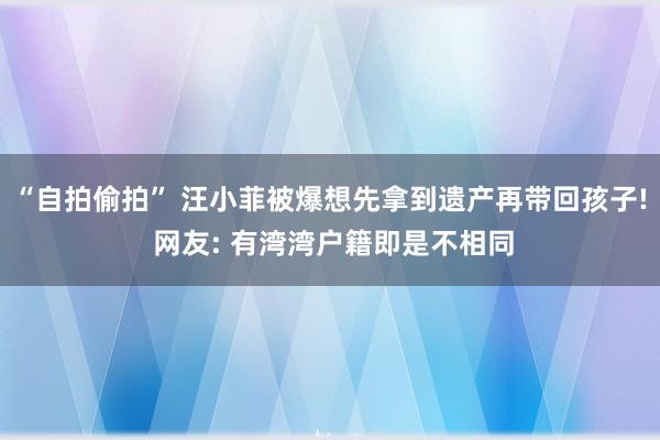 “自拍偷拍” 汪小菲被爆想先拿到遗产再带回孩子! 网友: 有湾湾户籍即是不相同