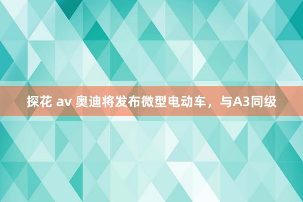 探花 av 奥迪将发布微型电动车，与A3同级