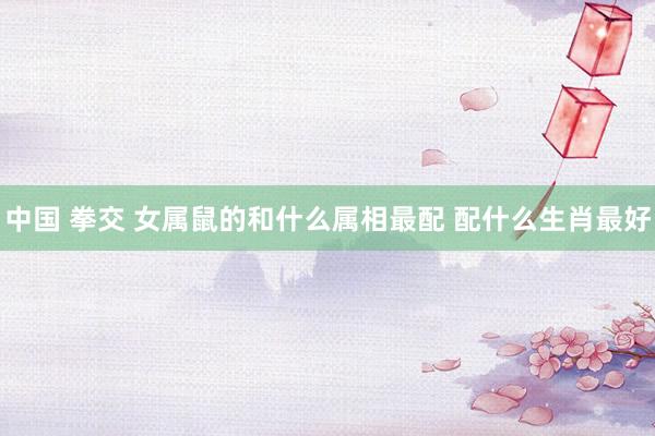 中国 拳交 女属鼠的和什么属相最配 配什么生肖最好