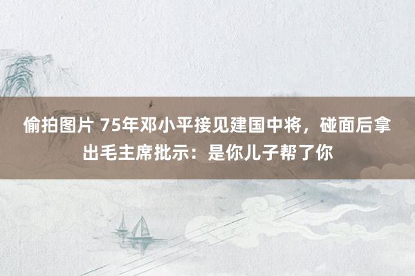 偷拍图片 75年邓小平接见建国中将，碰面后拿出毛主席批示：是你儿子帮了你