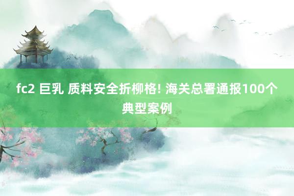 fc2 巨乳 质料安全折柳格! 海关总署通报100个典型案例