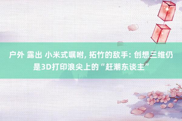 户外 露出 小米式嘱咐, 拓竹的敌手: 创想三维仍是3D打印浪尖上的“赶潮东谈主”