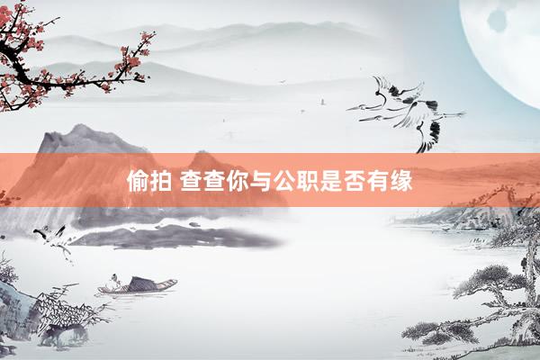 偷拍 查查你与公职是否有缘