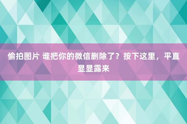 偷拍图片 谁把你的微信删除了？按下这里，平直显显露来