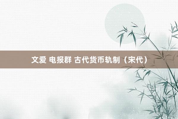 文爱 电报群 古代货币轨制（宋代）