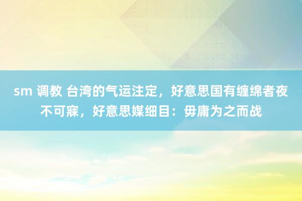 sm 调教 台湾的气运注定，好意思国有缠绵者夜不可寐，好意思媒细目：毋庸为之而战